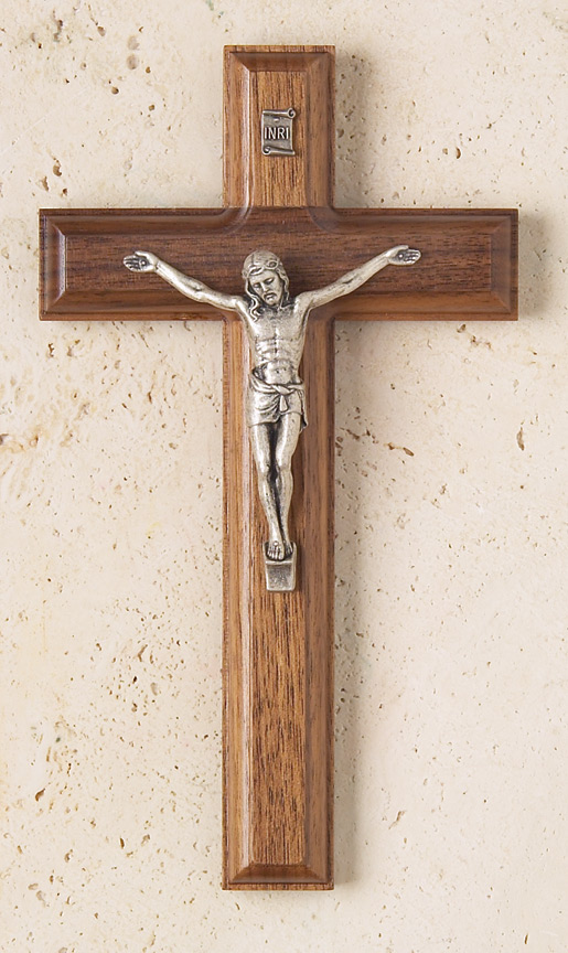 7.5In. Walnut Crucifix With Salerni Corpus