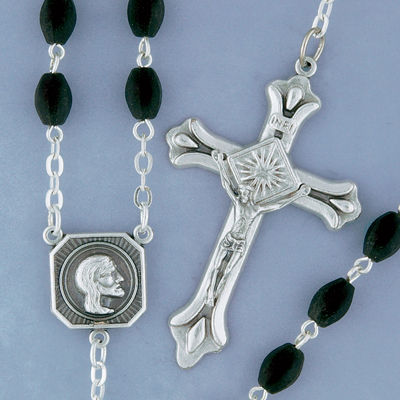 Rosary Wood Black Oval