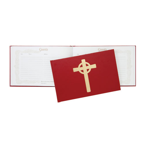 Guest Book 9 X 6 Red
