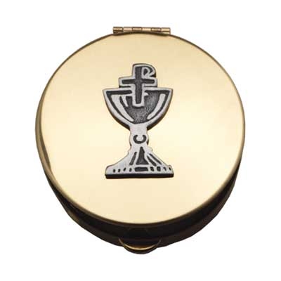 1/2 X 1 1/2 Chalice Pyx in Pewter Motif