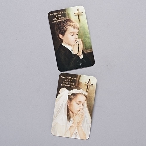 Pin and prayer card First Communion