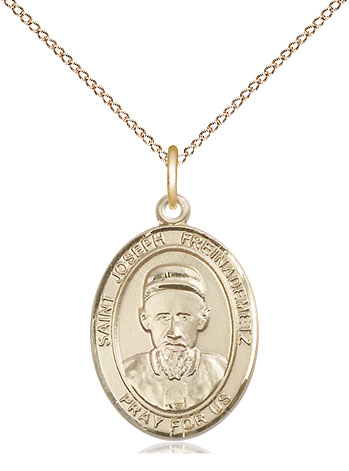 14kt Gold Filled Saint Joseph Freinademetz Pendant on a 18 inch Gold Filled Light Curb chain