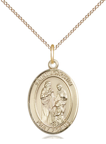 14kt Gold Filled Saint Joachim Pendant on a 18 inch Gold Filled Light Curb chain