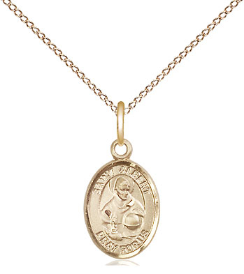 14kt Gold Filled Saint Albert the Great Pendant on a 18 inch Gold Filled Light Curb chain