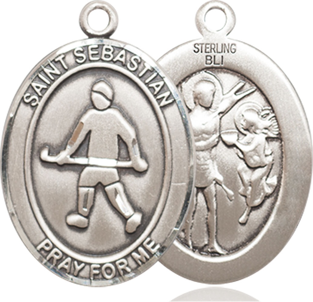 Sterling Silver Saint Sebastian Field Hockey Medal