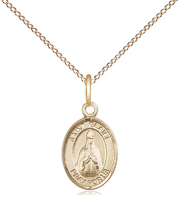 14kt Gold Filled Saint Blaise Pendant on a 18 inch Gold Filled Light Curb chain