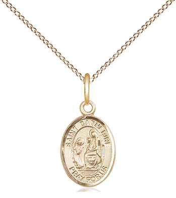 14kt Gold Filled Saint Catherine of Siena Pendant on a 18 inch Gold Filled Light Curb chain