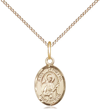 14kt Gold Filled Saint Camillus of Lellis Pendant on a 18 inch Gold Filled Light Curb chain