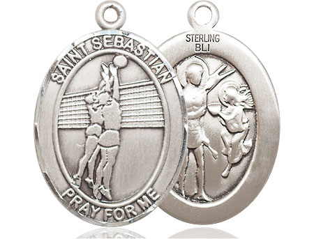Sterling Silver Saint Sebastian Volleyball Medal