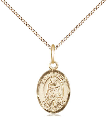 14kt Gold Filled Saint Daniel Pendant on a 18 inch Gold Filled Light Curb chain