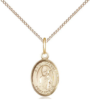 14kt Gold Filled Saint Dennis Pendant on a 18 inch Gold Filled Light Curb chain