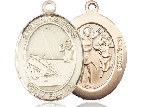 14kt Gold Filled Saint Sebastian Fishing Medal