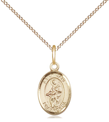 14kt Gold Filled Saint Jane of Valois Pendant on a 18 inch Gold Filled Light Curb chain