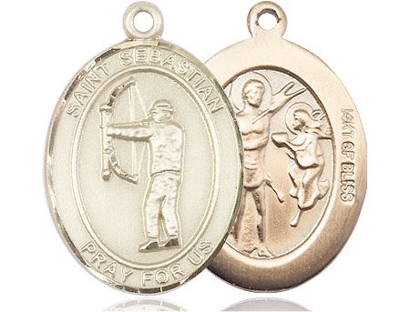 14kt Gold Filled Saint Sebastian Archery Medal
