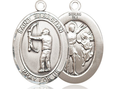 Sterling Silver Saint Sebastian Archery Medal