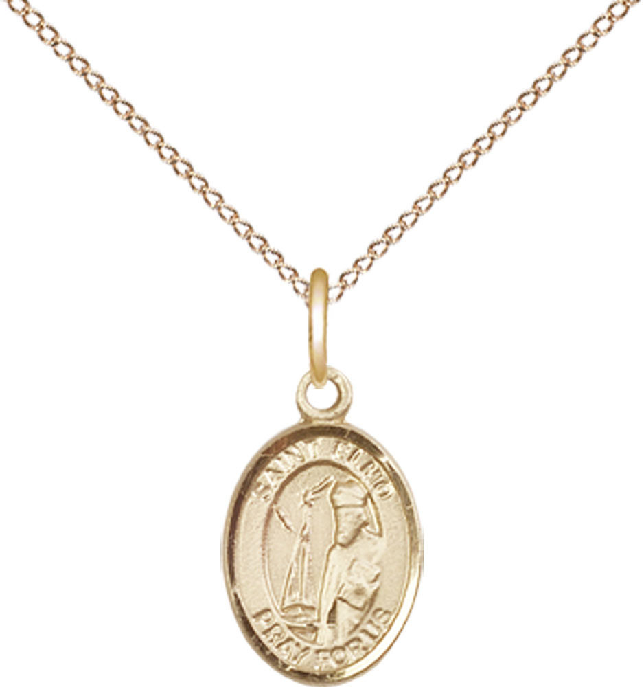 14kt Gold Filled Saint Elmo Pendant on a 18 inch Gold Filled Light Curb chain