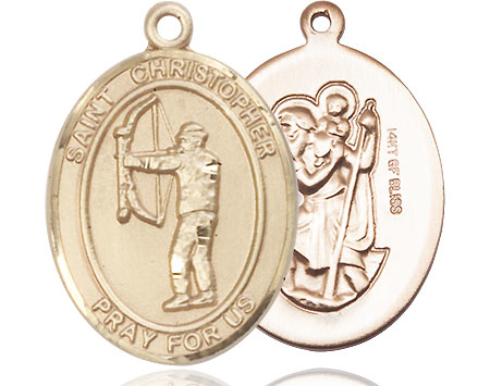 14kt Gold Filled Saint Christopher Archery Medal