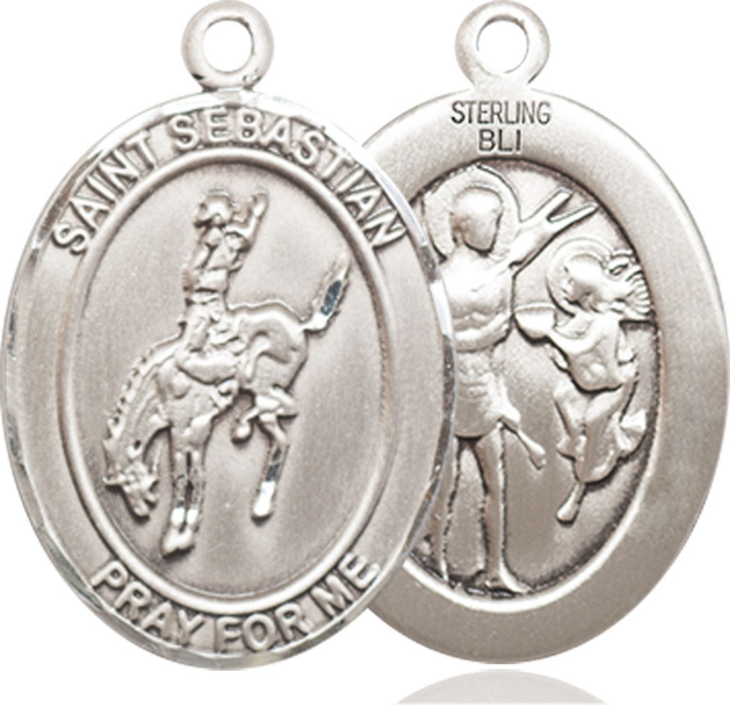 Sterling Silver Saint Sebastian Rodeo Medal