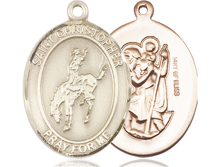 14kt Gold Filled Saint Christopher Rodeo Medal