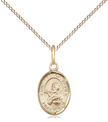 14kt Gold Filled Saint Francis Xavier Pendant on a 18 inch Gold Filled Light Curb chain