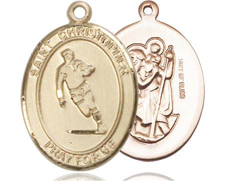 14kt Gold Filled Saint Christopher Rugby Medal