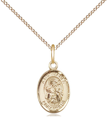 14kt Gold Filled Saint James the Greater Pendant on a 18 inch Gold Filled Light Curb chain