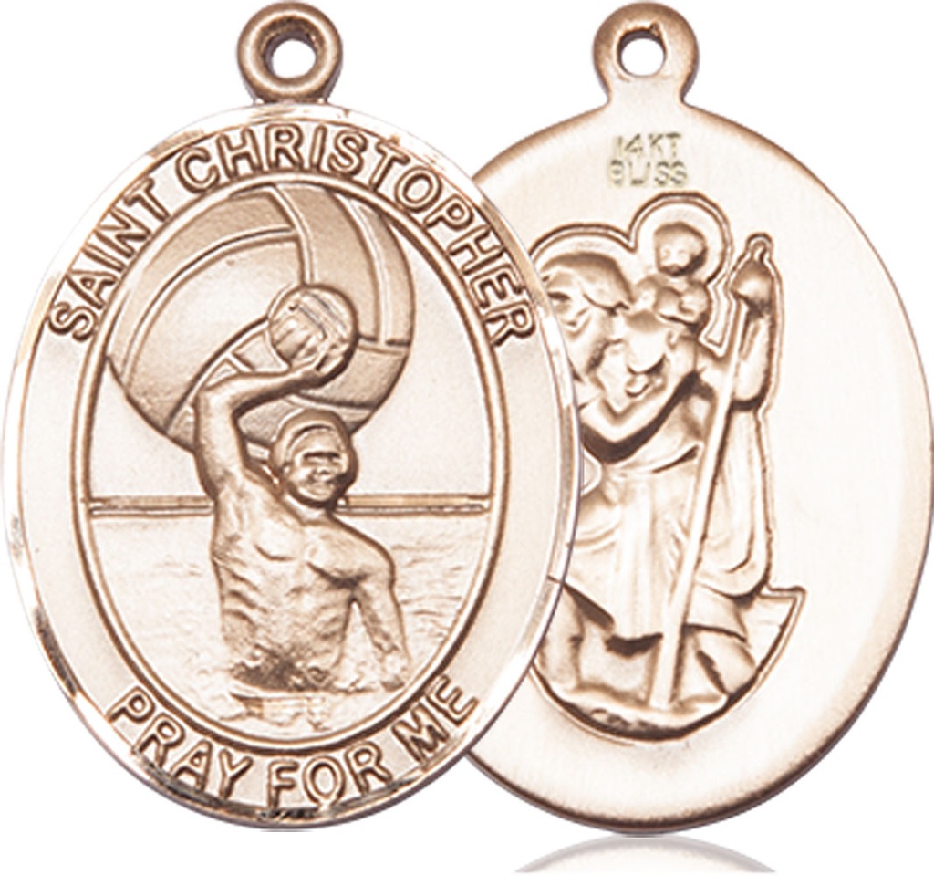14kt Gold Saint Christopher Water Polo-Men Medal