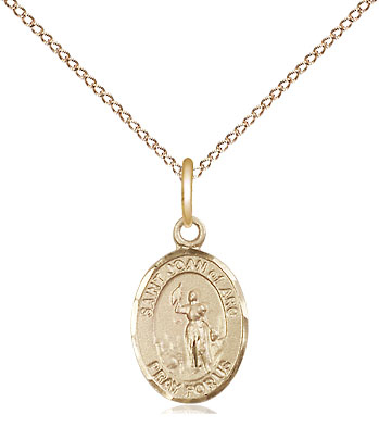 14kt Gold Filled Saint Joan of Arc Pendant on a 18 inch Gold Filled Light Curb chain