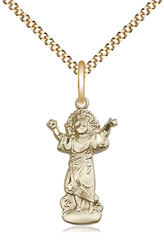 14kt Gold Filled Divino Nino Pendant on a 18 inch Gold Plate Light Curb chain