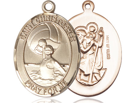 14kt Gold Filled Saint Christopher Water Polo-Women Medal