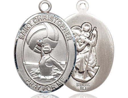 Sterling Silver Saint Christopher Water Polo-Women Medal