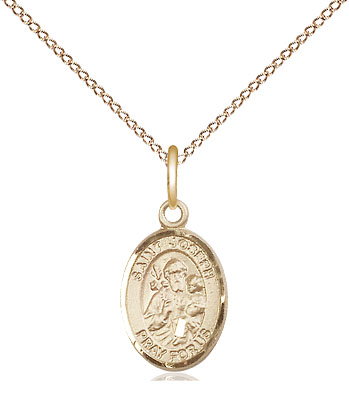 14kt Gold Filled Saint Joseph Pendant on a 18 inch Gold Filled Light Curb chain