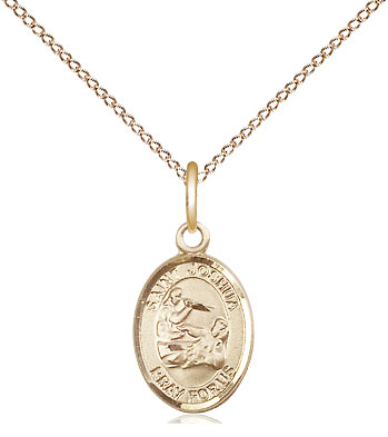 14kt Gold Filled Saint Joshua Pendant on a 18 inch Gold Filled Light Curb chain