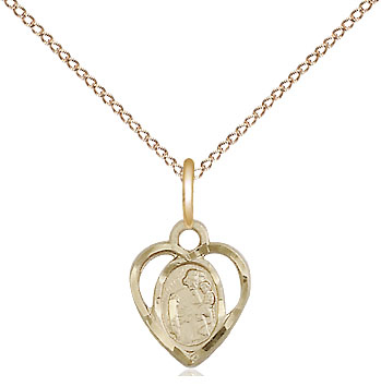 14kt Gold Filled Saint Joseph Pendant on a 18 inch Gold Filled Light Curb chain