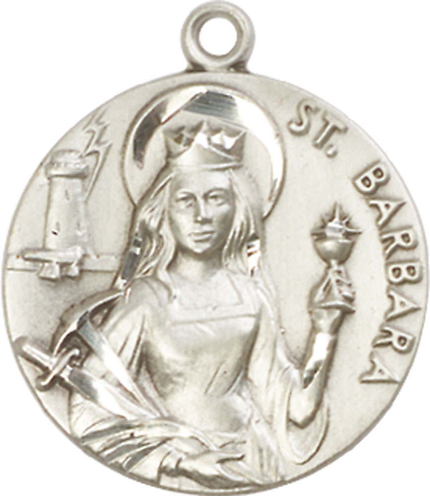 Sterling Silver Saint Barbara Medal