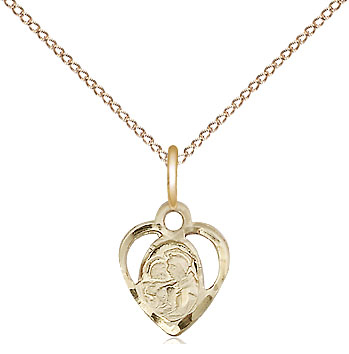 14kt Gold Filled Saint Anthony of Padua Pendant on a 18 inch Gold Filled Light Curb chain