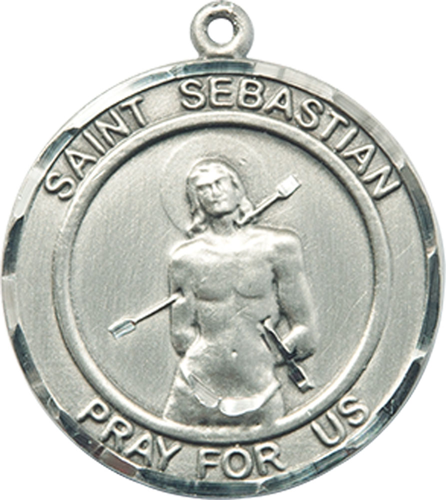 Sterling Silver Saint Sebastian Medal