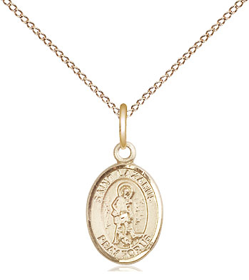 14kt Gold Filled Saint Lazarus Pendant on a 18 inch Gold Filled Light Curb chain