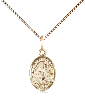 14kt Gold Filled Saint Mary Magdalene Pendant on a 18 inch Gold Filled Light Curb chain