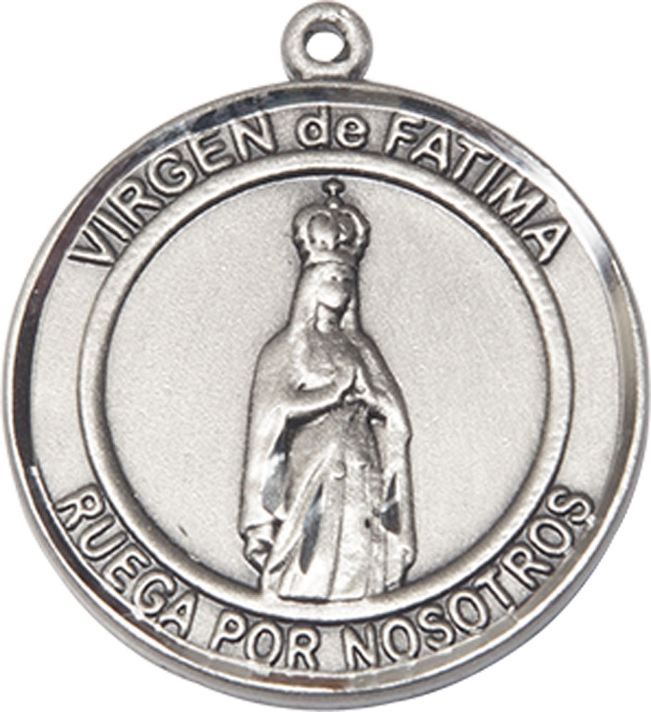 Sterling Silver Virgen de Fatima Medal