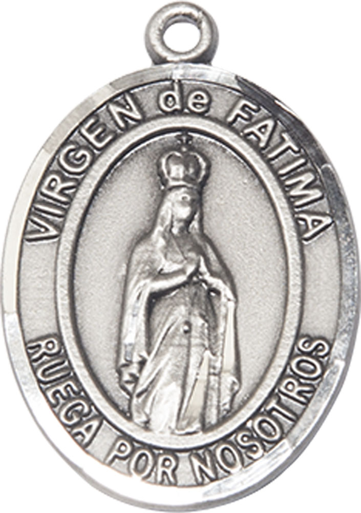 Sterling Silver Virgen de Fatima Medal