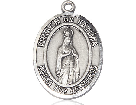 Sterling Silver Virgen de Fatima Medal