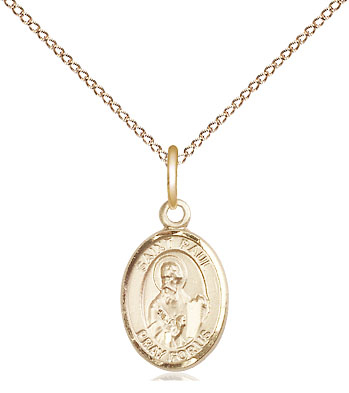 14kt Gold Filled Saint Paul the Apostle Pendant on a 18 inch Gold Filled Light Curb chain