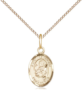 14kt Gold Filled Saint Raymond Nonnatus Pendant on a 18 inch Gold Filled Light Curb chain