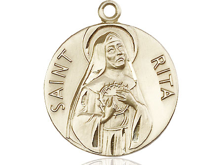14kt Gold Filled Saint Rita of Cascia Medal