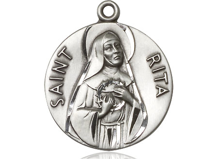 Sterling Silver Saint Rita of Cascia Medal