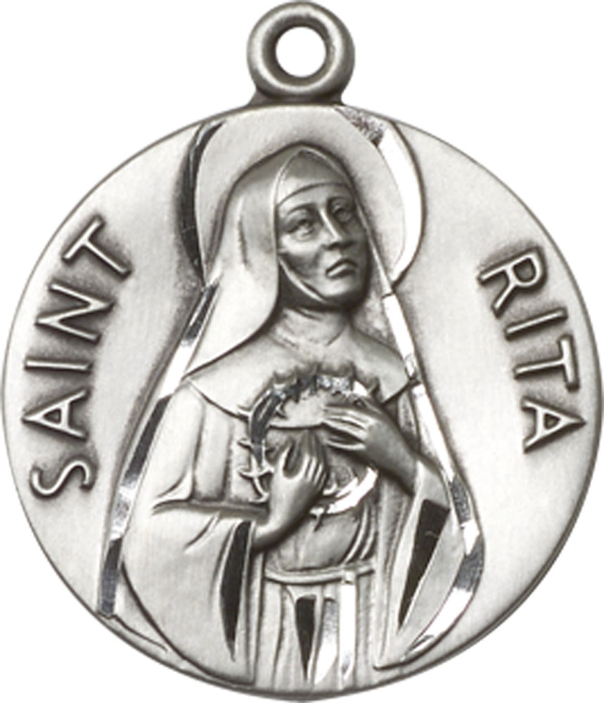 Sterling Silver Saint Rita of Cascia Medal