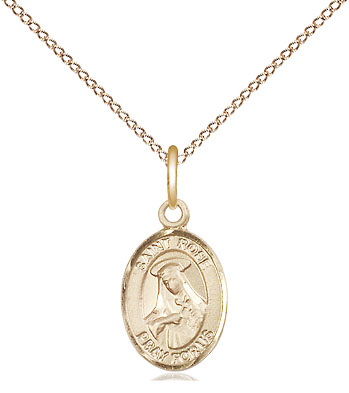 14kt Gold Filled Saint Rose of Lima Pendant on a 18 inch Gold Filled Light Curb chain