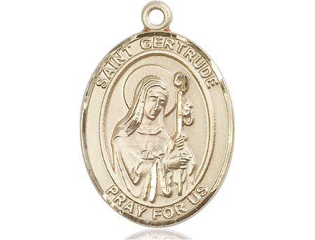 14kt Gold Filled Saint Gertrude of Nivelles Medal