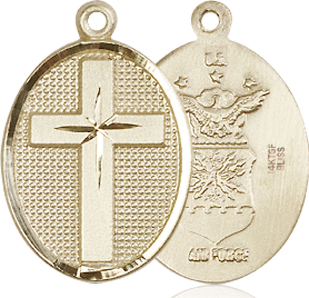 14kt Gold Filled Cross Air Force Medal